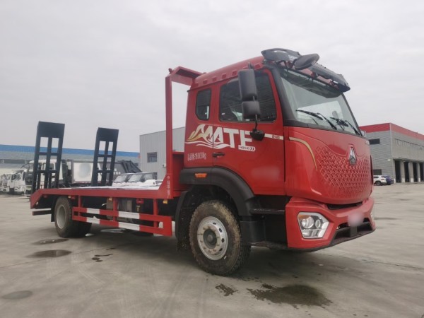 Howo 4X2 flatbed transport vehicle, 20t excavator trailer