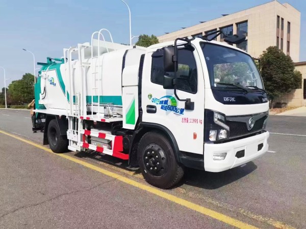 Dongfeng F7 12 ton diesel/electric hybrid power kitchen waste truck